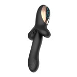Черный вибратор с постукивающим эффектом - 22 см. Черный вибратор с постукивающим эффектом - 22 см.