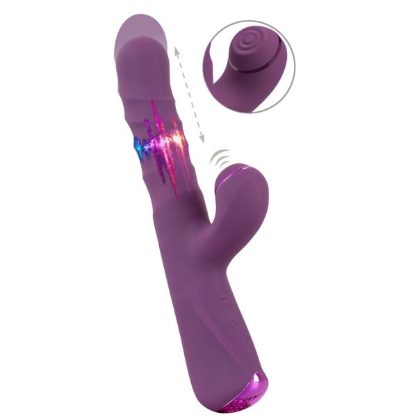 Фиолетовый вибратор-кролик с функцией постукивания и фрикциями 3 Function Rabbit Vibrator - 23,7 см. Фиолетовый вибратор-кролик с функцией постукивания и фрикциями 3 Function Rabbit Vibrator - 23,7 см.