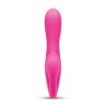 Розовый вибромассажер с клиторальным отростком Harmony Vibe - 16,8 см.