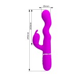 Лиловый вибратор с функцией волновой стимуляции Laursen - 24,9 см.