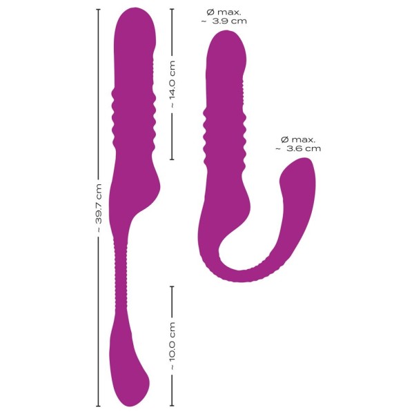 Лиловый вибратор 3 Function Vibrator с функцией фрикций и постукиванием