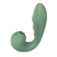 Зеленый вибратор с вакуумной стимуляцией Duo Viro Зеленый вибратор с вакуумной стимуляцией Duo Viro