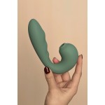 Зеленый вибратор с вакуумной стимуляцией Duo Viro