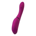 Фиолетовый поворотный вибратор c вакуумной стимуляцией Spinser - 23 см.