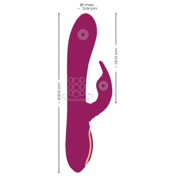 Фиолетовый вибратор 3 Function Vibrator с вращением бусин - 23 см. Фиолетовый вибратор 3 Function Vibrator с вращением бусин - 23 см.
