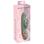 Оливковый вибратор-кролик Slim Rabbit Olive - 21,4 см. Оливковый вибратор-кролик Slim Rabbit Olive - 21,4 см.