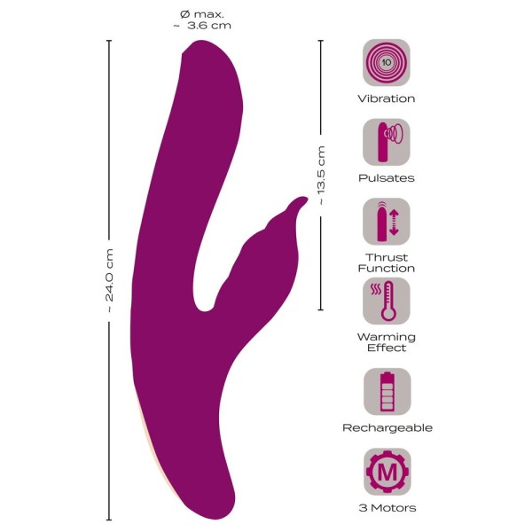 Лиловый вибратор-кролик 4 Function Vibrator - 24 см. Лиловый вибратор-кролик 4 Function Vibrator - 24 см.