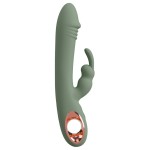 Оливковый вибратор-кролик Slim Rabbit Olive - 21,4 см.