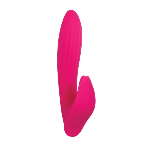 Розовый вибратор с клиторальным отростком Bliss Vibrator - 17,8 см.