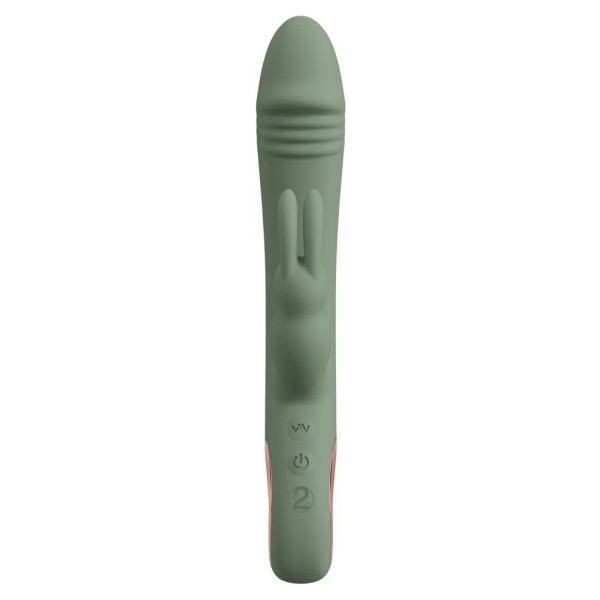 Оливковый вибратор-кролик Slim Rabbit Olive - 21,4 см. Оливковый вибратор-кролик Slim Rabbit Olive - 21,4 см.