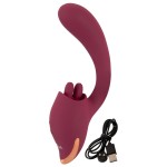 Малиновый вибратор с подвижными язычками 2 Function Vibrator - 20,6 см. Малиновый вибратор с подвижными язычками 2 Function Vibrator - 20,6 см.