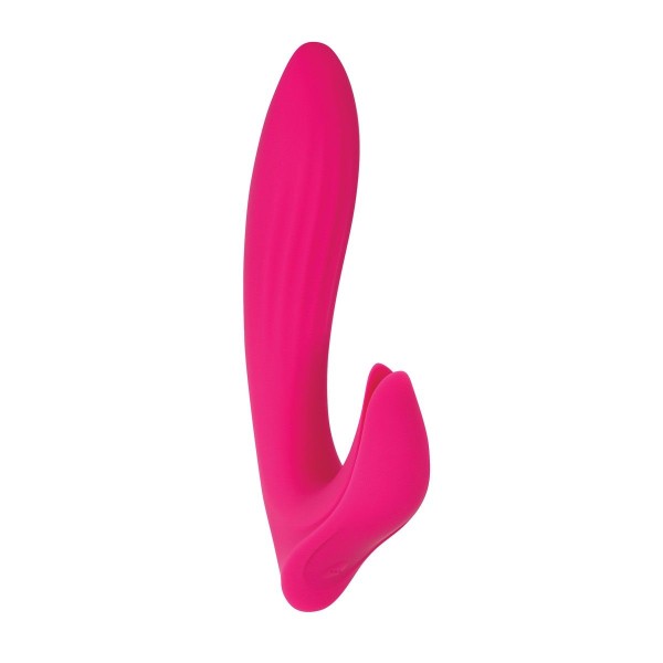 Розовый вибратор с клиторальным отростком Bliss Vibrator - 17,8 см.