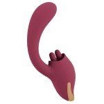 Малиновый вибратор с подвижными язычками 2 Function Vibrator - 20,6 см.