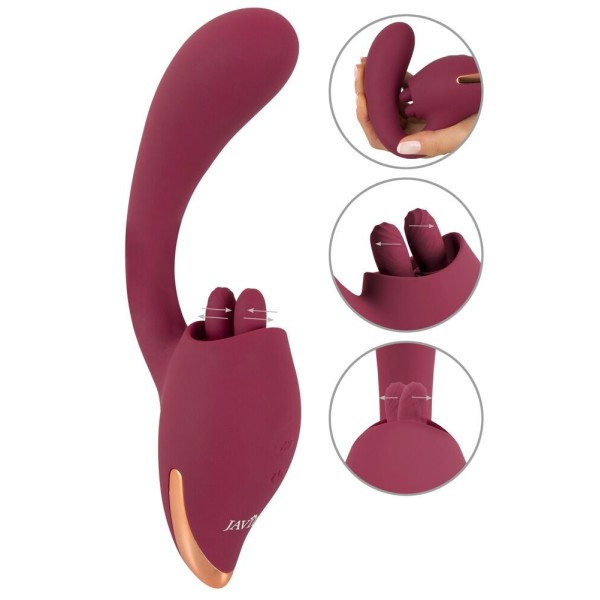 Малиновый вибратор с подвижными язычками 2 Function Vibrator - 20,6 см. Малиновый вибратор с подвижными язычками 2 Function Vibrator - 20,6 см.