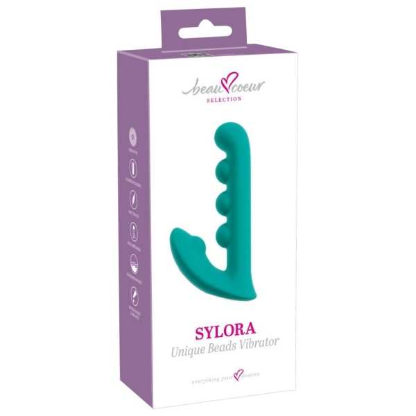 Зеленый вибратор SYLORA Unique Beads Vibrator - 17 см. Зеленый вибратор SYLORA Unique Beads Vibrator - 17 см.