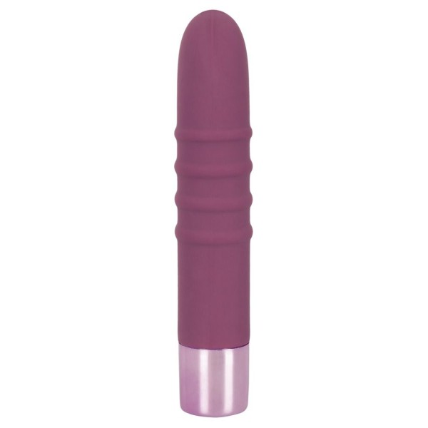Фиолетовый вибратор-кролик с ребрышками Rabbit Vibe - 16 см.