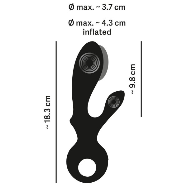 Черный вибратор-кролик с функцией расширения Inflatable Rabbit Vibrator - 18,3 см. Черный вибратор-кролик с функцией расширения Inflatable Rabbit Vibrator - 18,3 см.