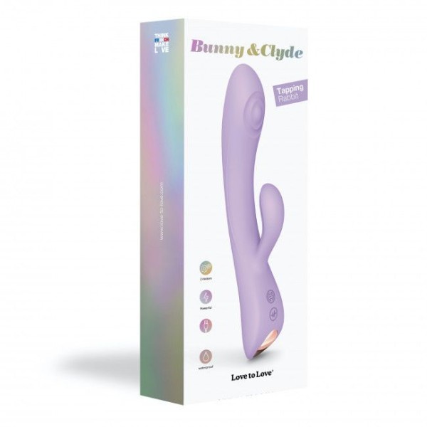 Сиреневый вибратор-кролик Bunny Clyde - 22,5 см.