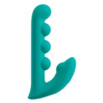Зеленый вибратор SYLORA Unique Beads Vibrator - 17 см.