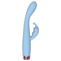 Голубой вибратор-кролик - 17,8 см.