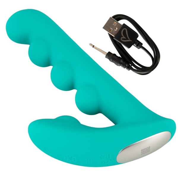 Зеленый вибратор SYLORA Unique Beads Vibrator - 17 см. Зеленый вибратор SYLORA Unique Beads Vibrator - 17 см.