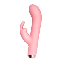 Розовый силиконовый вибратор-кролик - 16,5 см.