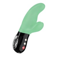 Зеленый вибратор Miss Bi с клиторальным отростком - 17 см. Зеленый вибратор Miss Bi с клиторальным отростком - 17 см.