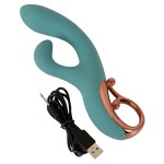 Бирюзовый вибратор-кролик The Magician Rabbit Vibrator - 22,5 см.