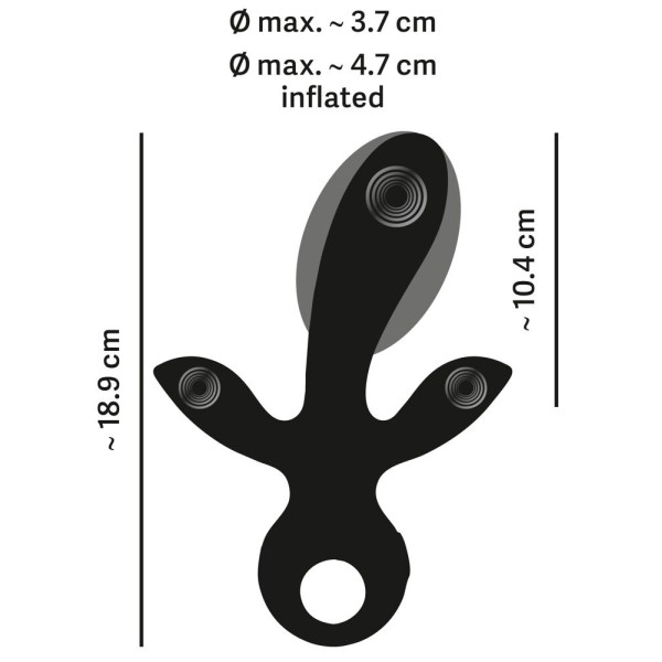 Черный вибратор с функцией расширения Inflatable Triple Vibrator - 18,9 см. Черный вибратор с функцией расширения Inflatable Triple Vibrator - 18,9 см.