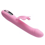 Нежно-розовый вибростимулятор-кролик Abella - 24 см.