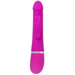 Лиловый вибратор-кролик с функцией сквирта Cumshot Rabbit Vibrator - 24 см.