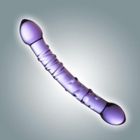 Фиолетовый фаллоимитатор из стекла - 19 см. Фиолетовый фаллоимитатор из стекла - 19 см.