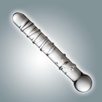 Стеклянный фаллоимитатор с рельефом - 20 см. Стеклянный фаллоимитатор с рельефом - 20 см.