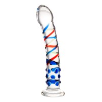 Стеклянный фаллос с различным рельефом - 18 см. Стеклянный фаллос с различным рельефом - 18 см.