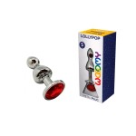Серебристая анальная втулка Wooomy Lollypop Size S с красным кристаллом Серебристая анальная втулка Wooomy Lollypop Size S с красным кристаллом