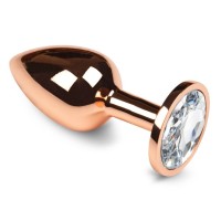 Маленькая золотистая анальная пробка с прозрачным кристаллом - 6 см. Маленькая золотистая анальная пробка с прозрачным кристаллом - 6 см.