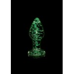 Стеклянная анальная пробка Glow in The Dark Large - 9 см.