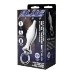 Металлический плаг с кольцом Stainless Steel Metal Tapered Butt Plug With Loop Hardware - 10 см.