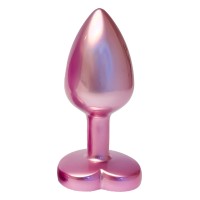 Розовая анальная пробка с кристаллом-сердцем Pearl Pink Plug Small