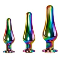 Набор из 3 радужных анальных пробок Rainbow Metal Plug Set Набор из 3 радужных анальных пробок Rainbow Metal Plug Set