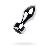 Серебристая анальная втулка с чёрным кристаллом в основании - 10,5 см. Серебристая анальная втулка с чёрным кристаллом в основании - 10,5 см.