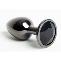 Черная анальная пробка с крупным стразом - 7,1 см. Черная анальная пробка с крупным стразом - 7,1 см.