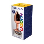 Золотистая анальная втулка Wooomy Tralalo L с прозрачным кристаллом - 9 см.