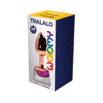 Золотистая анальная втулка Wooomy Tralalo M с розовым кристаллом - 8 см.