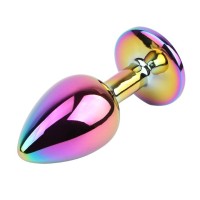 Радужная металлическая пробка Jewelled Metel Butt Plug - 7,1 см. Радужная металлическая пробка Jewelled Metel Butt Plug - 7,1 см.