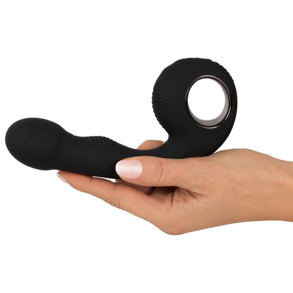 Черный силиконовый вибратор G P-Spot Vibrator - 16,8 см.