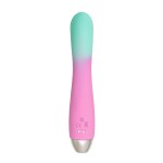 Мятно-розовый вибратор для точки G с клиторальным отростком Orchid - 21 см.