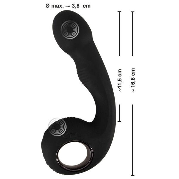 Черный силиконовый вибратор G P-Spot Vibrator - 16,8 см.