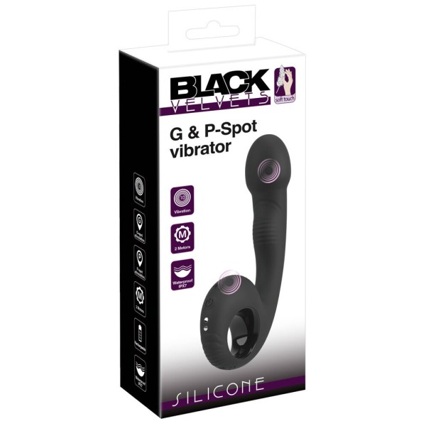 Черный силиконовый вибратор G P-Spot Vibrator - 16,8 см.
