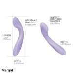 Сиреневый интерактивный вибростимулятор с функцией нагрева Margot - 21 см. Сиреневый интерактивный вибростимулятор с функцией нагрева Margot - 21 см.